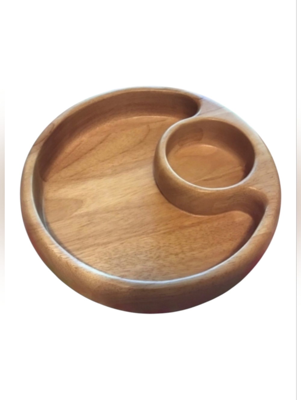 Crate&Barrel Vintage Chip & Dip Wood Server